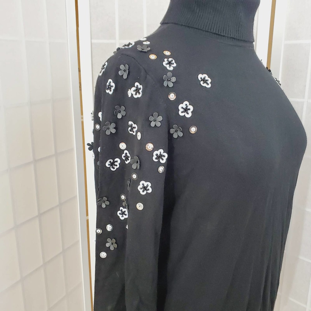 Alfani Floral Turtleneck Sweater Top Size: Medium - Picture 7 of 8